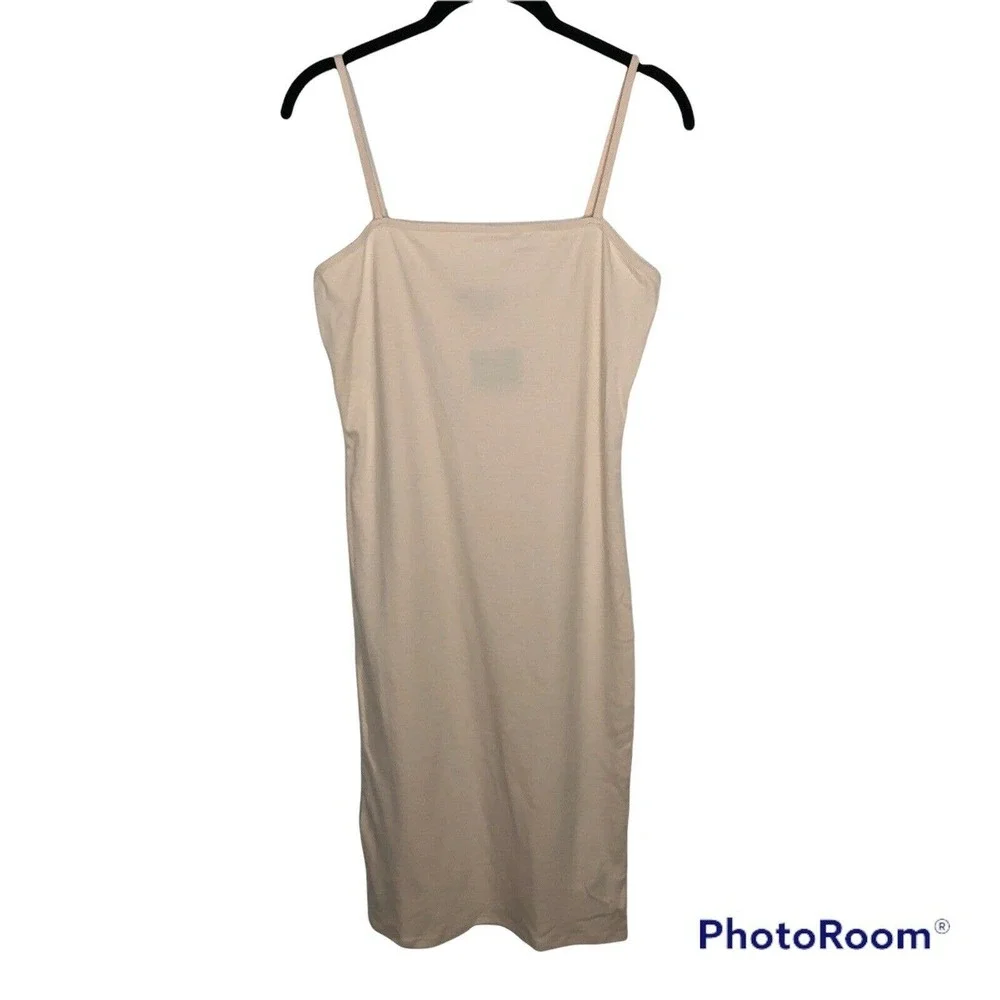 NEW Topshop Womens Pencil Bodycon Tank‎ Dress Size 8 in Nude Sleeveless